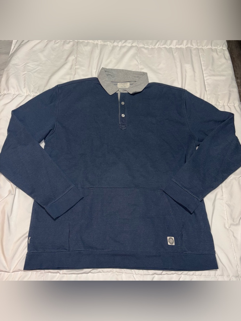 Linksoul John Ashworth Co. Golf Polo Shirt Men's XL Navy Gray Rugby